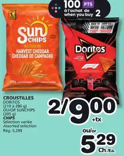 Marches Tradition DORITOS (210 à 280 g) OR SUNCHIPS (205 g) CHIPS offer