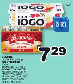 Marches Tradition IÖGO CRÉMEUX (16 x 100 g) YOGURT OR LACTANTIA (454 g)* BUTTER offer
