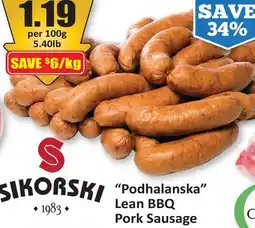 Starsky Podhalanska Lean BBQ Pork Sausage offer