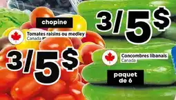 Val-Mont Tomates raisins ou medley, Concombres libanais offer