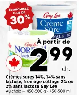 Val-Mont Crèmes sures 14%, 14% sans lactose, fromage cottage 2% ou 2% sans lactose Gay Lea offer