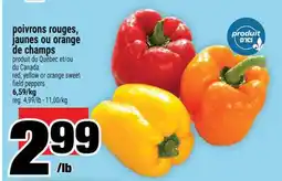 Super C poivrons rouges, jaunes ou orange de champs offer