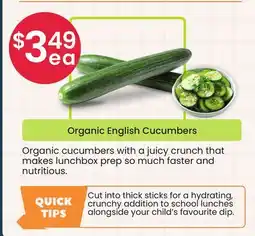 Healthy Planet Organic English Cucumbers offer