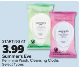 PharmaChoice Summer's Eve Feminine Wash, Cleansing Cloths offer