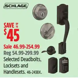 Canadian Tire Selected Deadbolts, Locksets and Handlesets offer