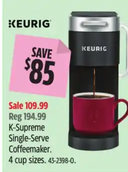 Canadian Tire KEURIG K-Supreme Single-Serve Coffeemaker offer