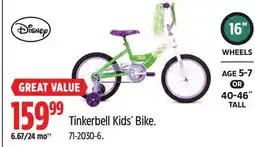 Canadian Tire Tinkerbell Kids' Bike offer