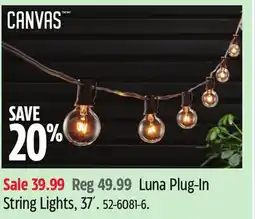 Canadian Tire CANVAS Luna Plug-In String Lights, 37´ offer