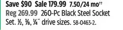 Canadian Tire MASTERCRAFT 60-Pc Black Steel Socket Set offer