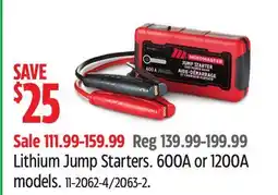 Canadian Tire MOTOMASTER Lithium Jump Starters offer