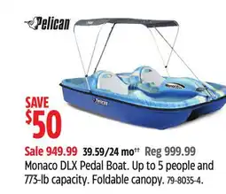 Canadian Tire Monaco DLX Pedal Boat offer