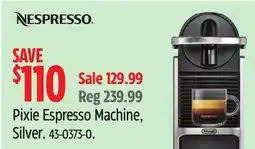 Canadian Tire Nespresso Pixie Espresso Machine offer