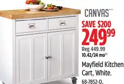 Canadian Tire Mayfield Kitchen Cart, White offer