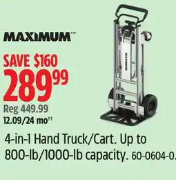 Canadian Tire 4-in-1 Hand Truck/Cart offer