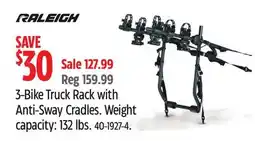 Canadian Tire RALEIGH 3-Bike Truck Rack with Anti-Sway Cradles offer