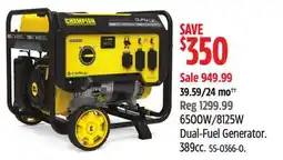 Canadian Tire Champion 6500W/8125W Dual-Fuel Generator offer