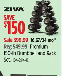 Canadian Tire Premium 150-lb Dumbbell and Rack Set offer