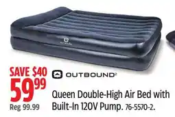 Canadian Tire Queen Double-High Air Bed with Built-In 120V Pump offer