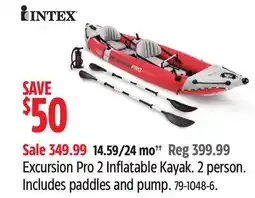Canadian Tire Excursion Pro 2 Inflatable Kayak offer