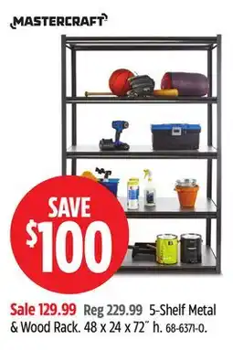 Canadian Tire 5-Shelf Metal & Wood Rack offer