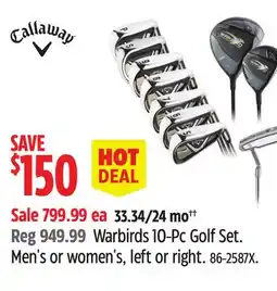 Canadian Tire Warbirds 10-Pc Golf Set offer