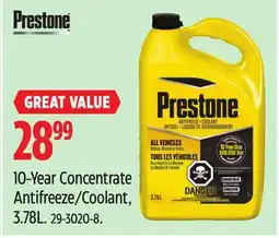 Canadian Tire Prestone 10-Year Concentrate Antifreeze/Coolant offer
