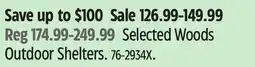 Canadian Tire Selected Woods Outdoor Shelters offer