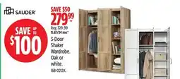 Canadian Tire Sauder 3-Door Shaker Wardrobe offer