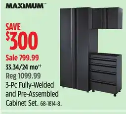 Canadian Tire 3-Pc Fully-Welded and Pre-Assembled Cabinet Set offer