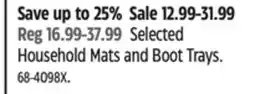 Canadian Tire For Living Selected Household Mats and Boot Trays offer