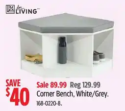 Canadian Tire For Living Corner Bench, White/Grey offer