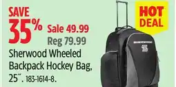 Canadian Tire Sherwood Wheeled Backpack Hockey Bag offer
