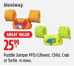 Canadian Tire Puddle Jumper PFD/Lifevest, Child, Crab or Turtle offer