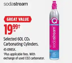 Canadian Tire Selected SodaStream 60L CO₂ Carbonating Cylinders offer