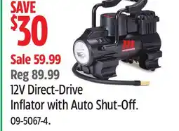 Canadian Tire MOTOMASTER 12V Direct-Drive Inflator with Auto Shut-Off offer