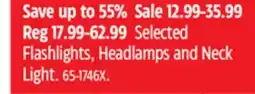 Canadian Tire Selected Flashlights, Headlamps and Neck Light offer