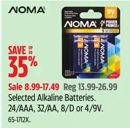 Canadian Tire Selected Alkaline Batteries offer
