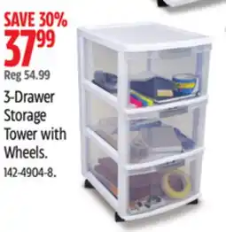 Canadian Tire 3-Drawer Storage Tower with Wheels offer