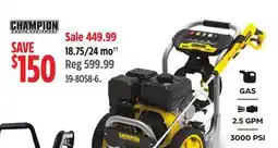Canadian Tire CHAMPION Pressure Washer offer