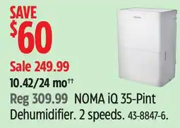 Canadian Tire NOMA iQ 35-Pint Dehumidifier offer