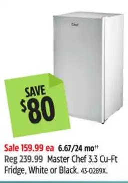 Canadian Tire Master Chef 3.3 Cu-Ft Fridge offer