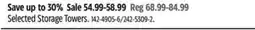 Canadian Tire Selected Storage Towers offer