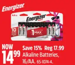 Canadian Tire Energizer Alkaline Batteries offer