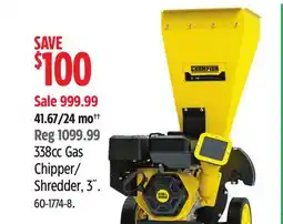 Canadian Tire 338cc Gas Chipper/Shredder offer