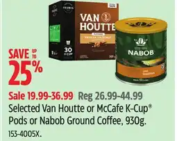 Canadian Tire Selected Van Houtte or McCafe K-Cup Pods or Nabob Ground Coffee, 930g offer