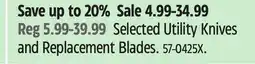 Canadian Tire Selected Utility Knives and Replacement Blades offer