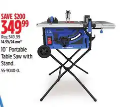 Canadian Tire 10 Portable Table Saw with Stand offer