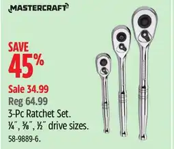 Canadian Tire MASTERCRAFT 3-Pc Ratchet Set offer