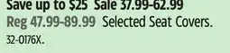 Canadian Tire Selected Seat Covers offer