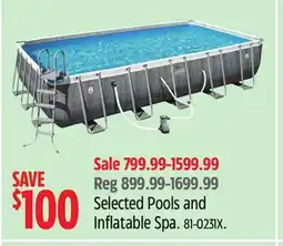 Canadian Tire Selected Pools and Inflatable Spa offer